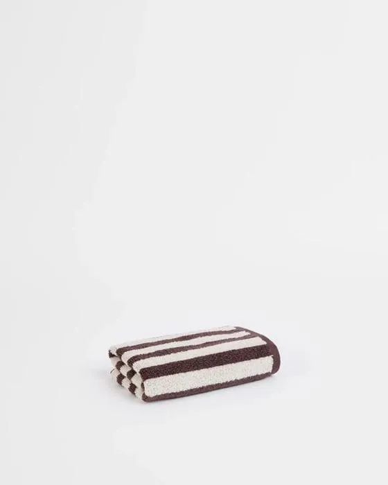 Cible Rayne Australienne coton stripe serviette à main - brun