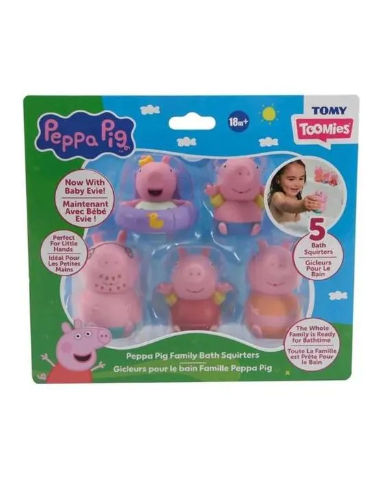 Tomy Toomies Peppa Pig Famille Bath Squirters 5 Pack
