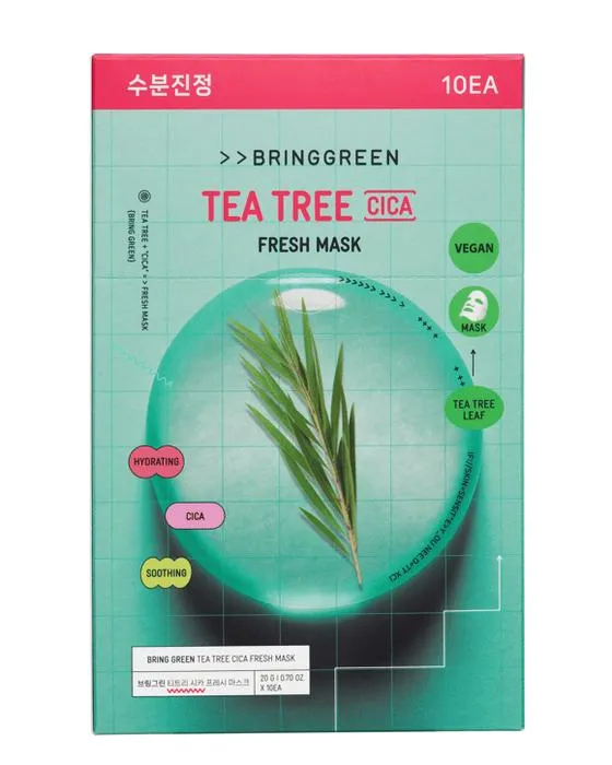 Bringgreen 10 Pack Masque Cica frais 20g - Arbre à thé