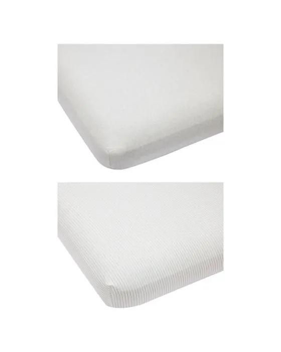 2 feuilles de lit en coton de Jersey en emballage - Sand
