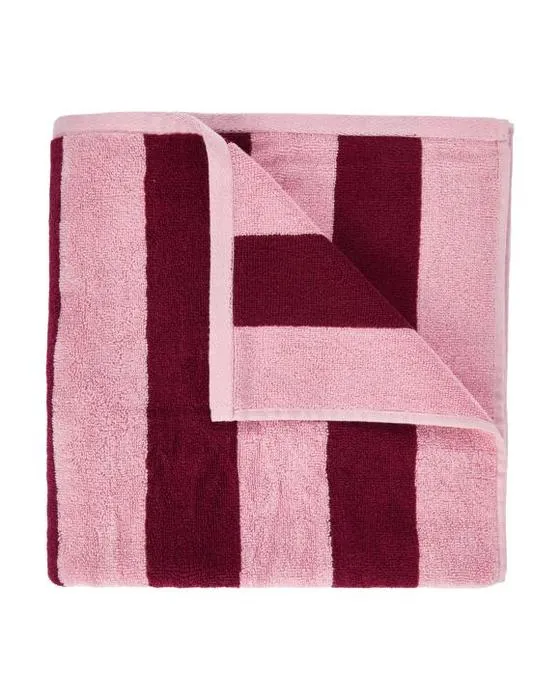 Serviette de bain en coton rayé - Berry