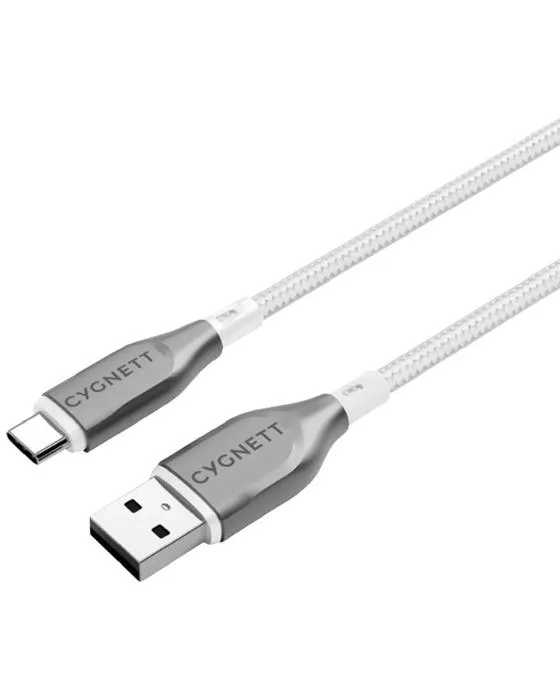 Câble USB-A blindé Cygnett à USB-C 1m blanc