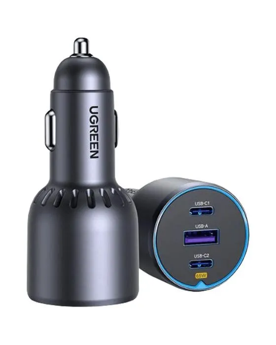 UGREEN 75W Chargeur de voiture 3 ports noir