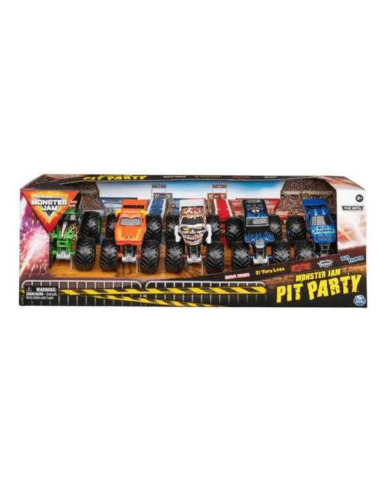 5 Pack Monster Jam Pit Party 1:64 Ensemble de camion à échelle