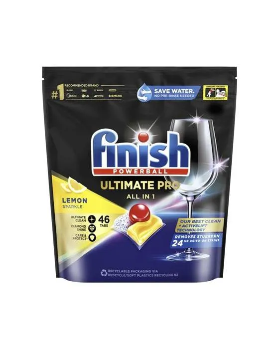 Finale 46pc Powerball Ultimate Pro Tout en 1 Lave-vaisselle Comprimés Citron Sparkle