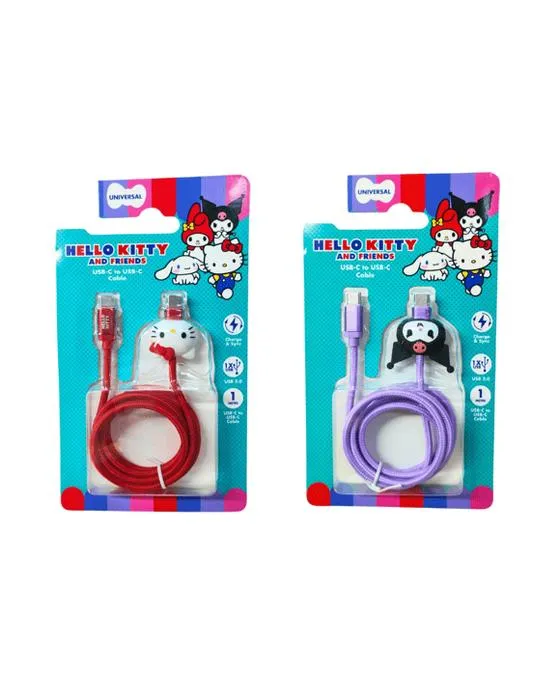 Bonjour Kitty et amis USB-C à USB-C câble de recharge - Assortiment