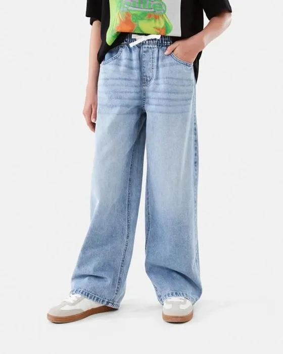 Jeans élastiques à jambes larges