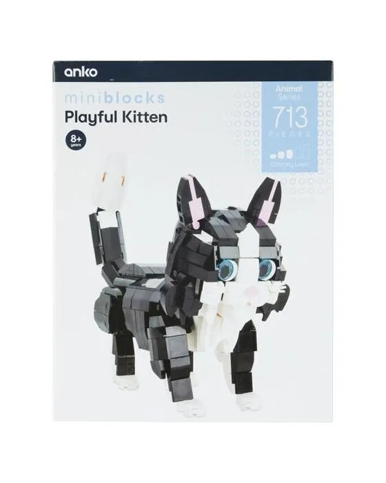 Série de mini blocs animaux 713 pièces: chaton ludique