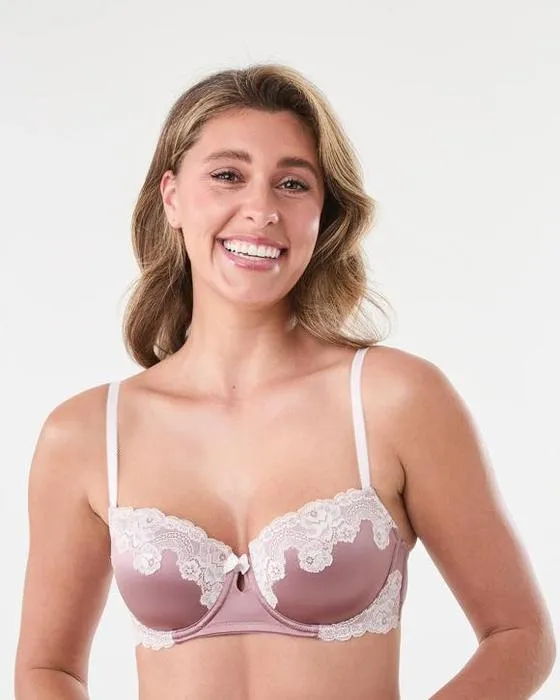 T-shirt en dentelle et satin coordonné Bra