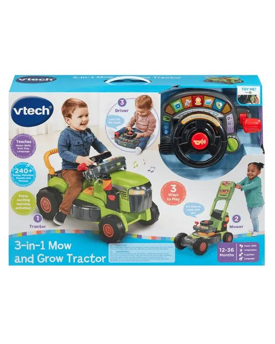 VTech 3-en-1 Mow et Grow Tractor - Vert
