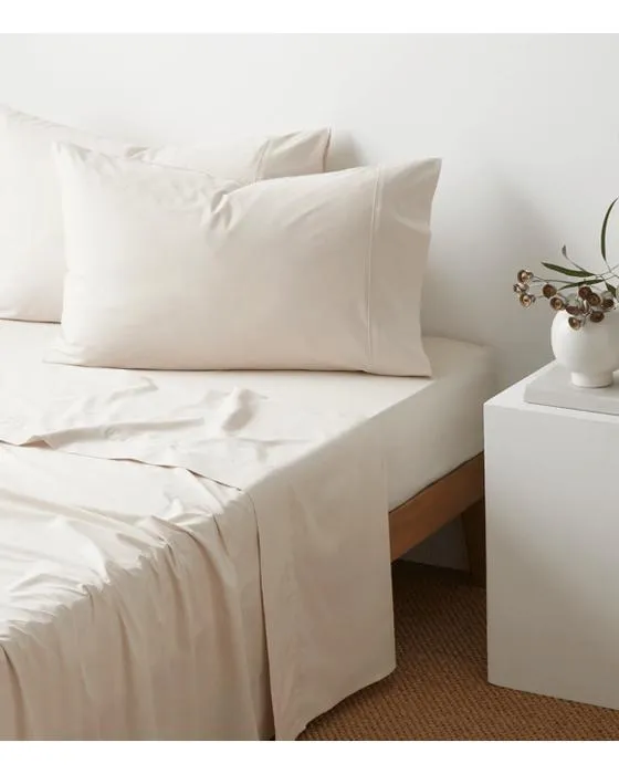 Cible Australien coton 250 Fil de la feuille de comte plat - Double lit - naturel