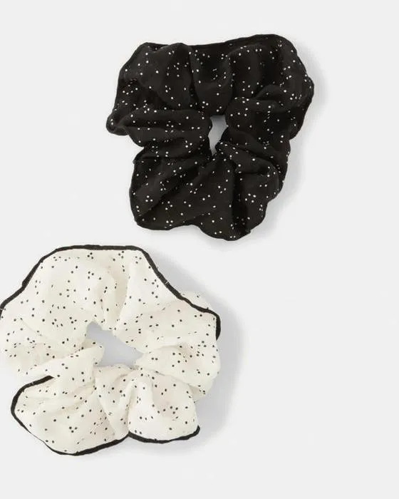 2 Packs de cheveux Polka Dot - Noir et blanc