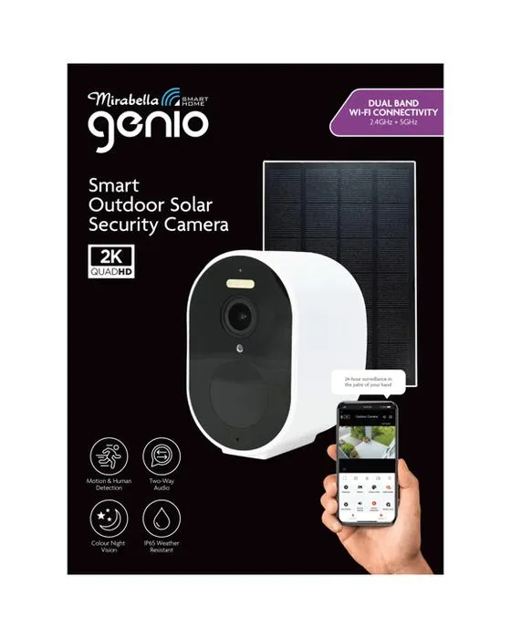Caméra de sécurité solaire d'extérieur intelligente Mirabella Genio