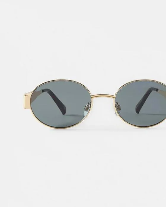 Lunettes de soleil ovales en métal