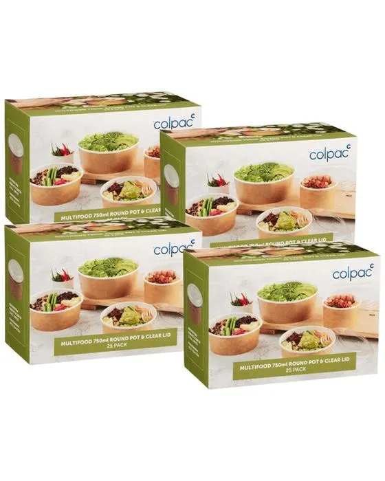 Colpac Multifood Pot rond et container 750ml 100 Pack
