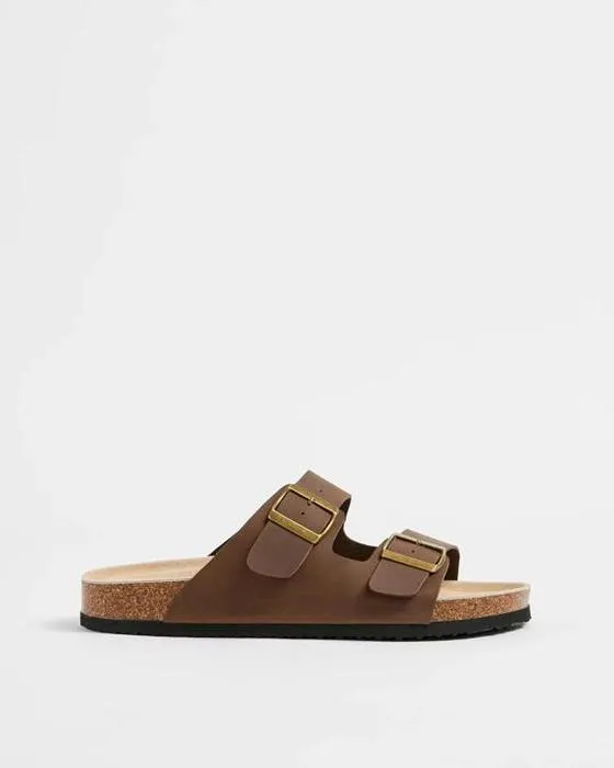 Cible Homme Plein grain homme en cuir moulé Cork Sandal