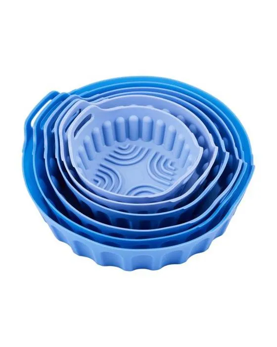 Set de 6 bacs à friteuse d'air en silicone - Bleu