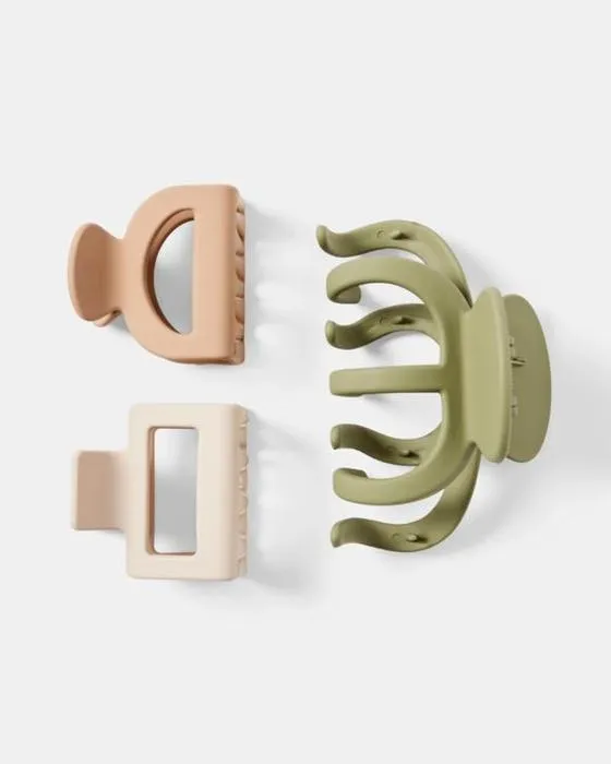 3 Pack Matte Claw Hair Clips
