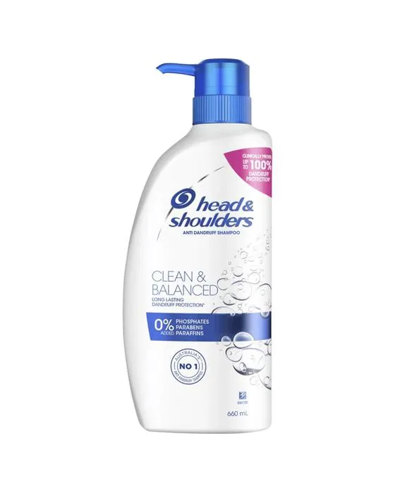 Tête et épaules Shampooing anti-pelliculage propre et équilibré 660ml