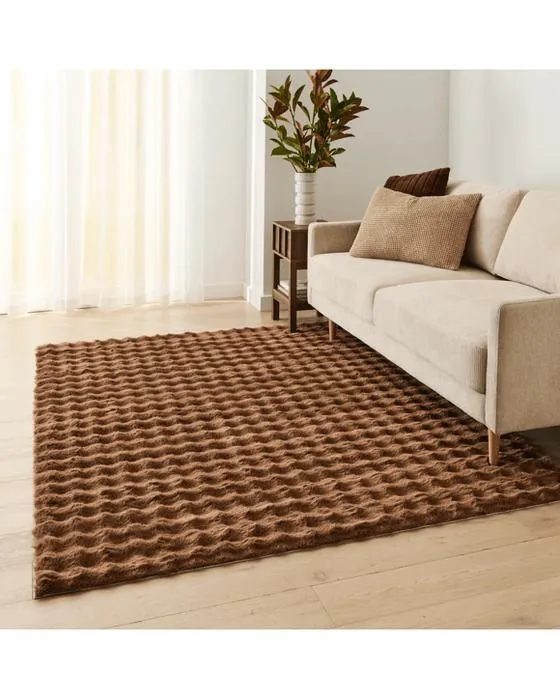 Rug de fausse fourrure - Chocolat, Grand - 235cm x 160cm