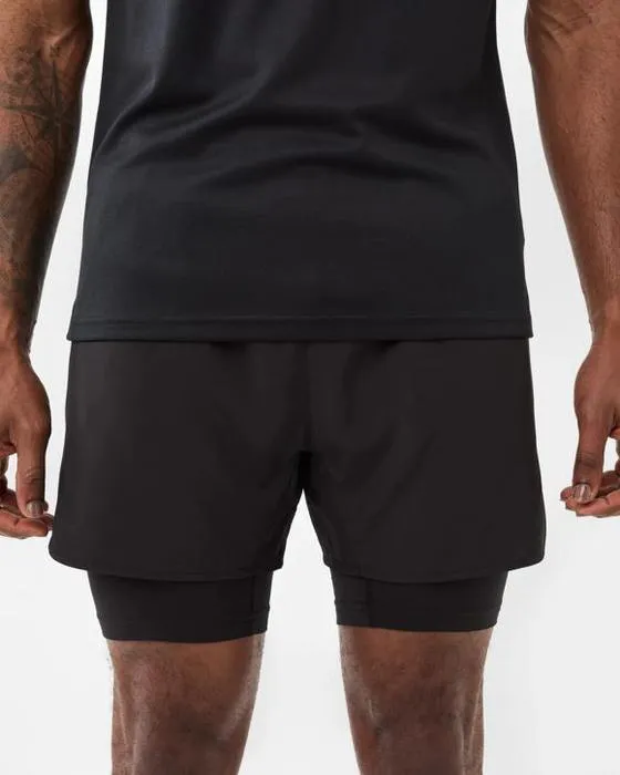 Hommes actifs Double couche Short