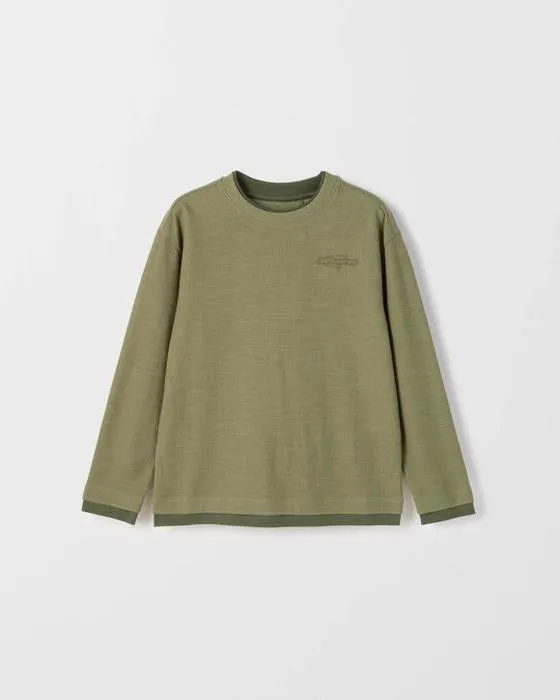 Cible Enfants Australien mélange de coton manches longues T-shirt à la gaufre texturée