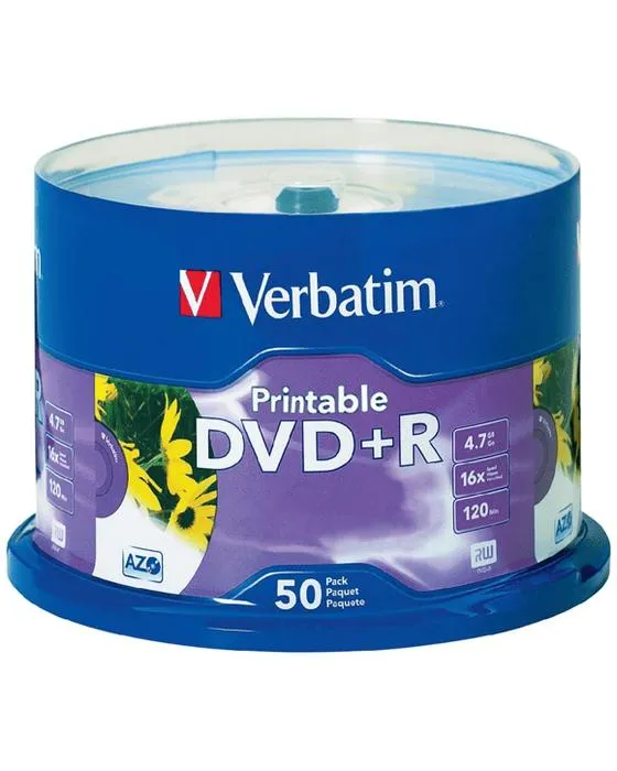Verbatim DVD+R 4.7GB 16x White Inkjet broche 50 Pack