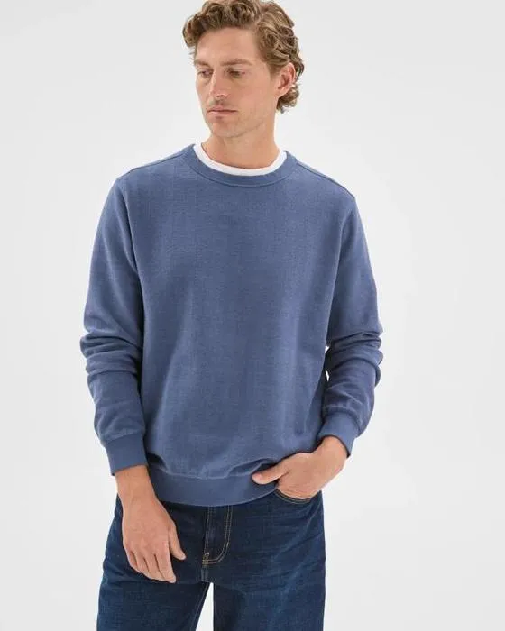 Cible Homme Australien Coton Herringbone Manches longues Col rond Fleece Top