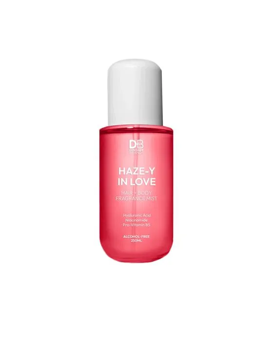 Marques Designer Haze-Y dans les cheveux amoureux + Mist de parfum du corps 250ml - Acide hyaluronique, Niacinamide et Pro-Vitamine B5