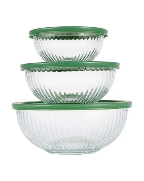 Ensemble de 3 bols en verre avec lis