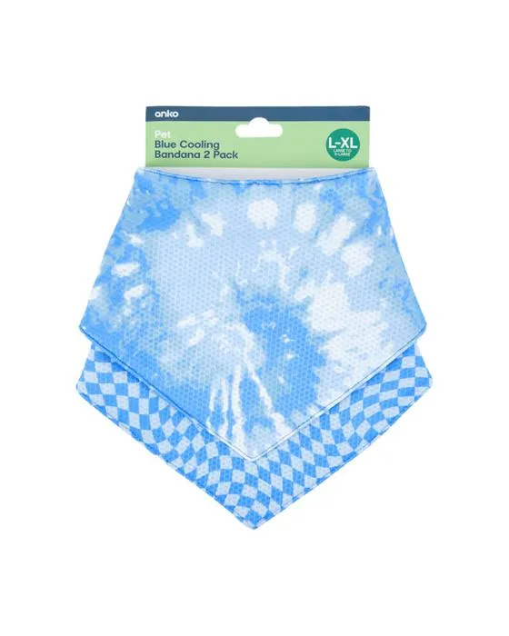 Bandana de refroidissement pour animaux de compagnie - Grand à Extra Grand, Bleu