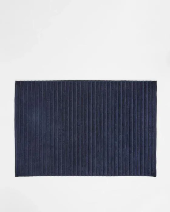 Tapis de bain pivotant de luxe en coton égyptien cible - Bleu