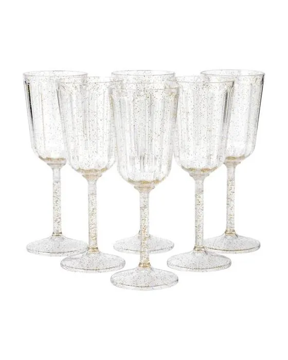 6 pièces réutilisables en or look Glitter Wine Goups