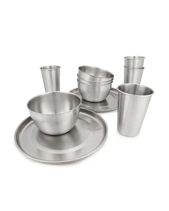Set de dîner en acier inoxydable 12 pièces