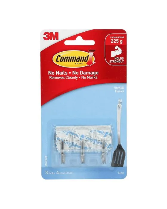 Crochets et bandes de commande 3M- Effacer, ensemble de 3