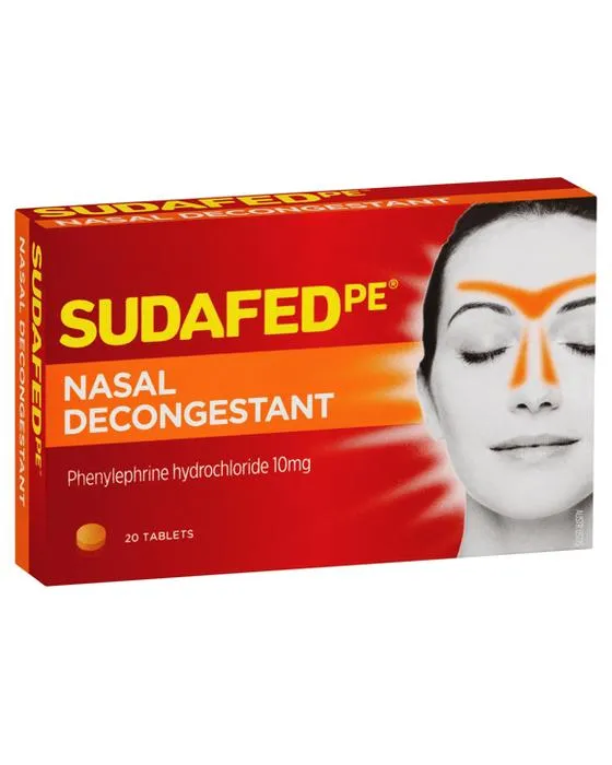 20 Pack de comprimés de donges nasaux de PE Sudafed