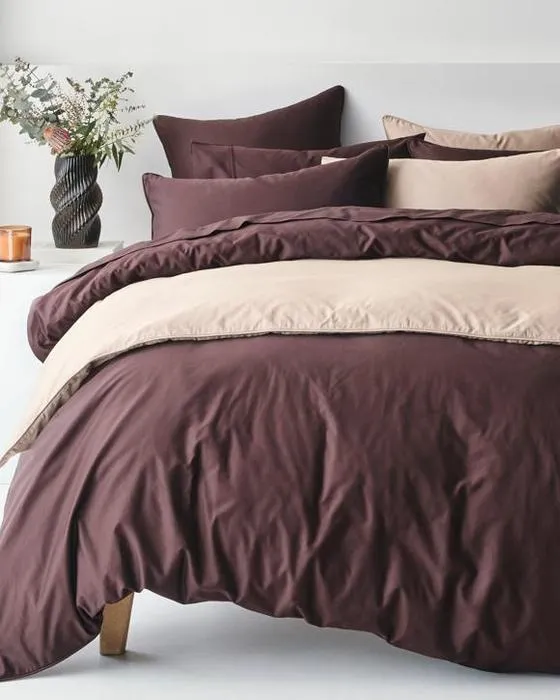 Set de couverture de matelas de luxe en coton égyptien cible - lit Queen - brun