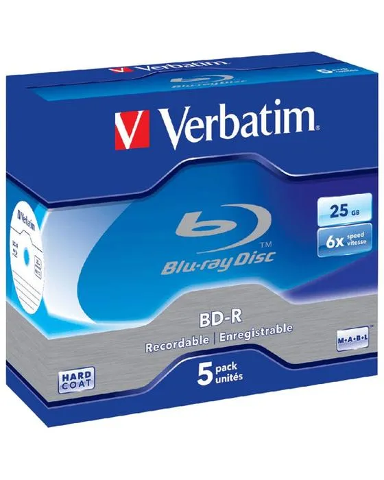 Verbatim BD-R 25GB 6x Boite de bijoux 5 Pack