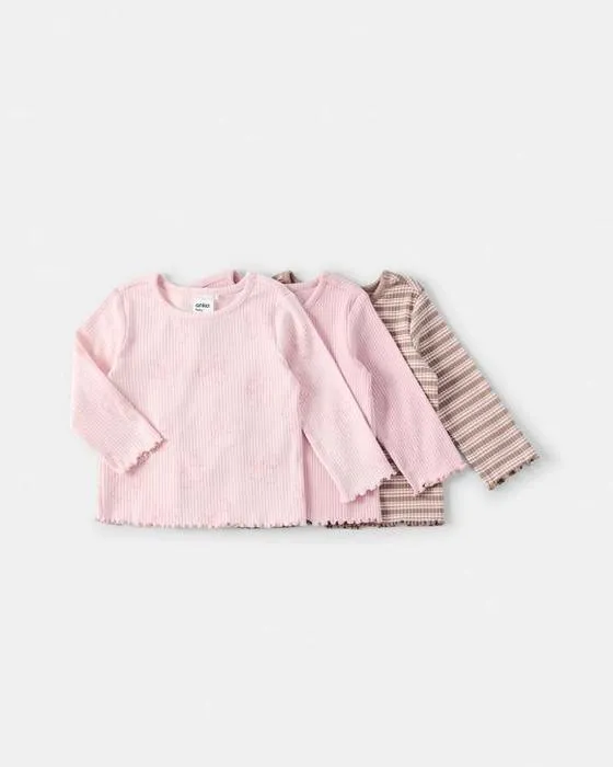 T-shirt à manches longues en coton 3 Pack