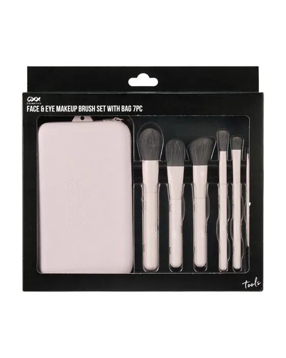 OXX Cosmétiques 7 pièces brosse de maquillage visage et yeux avec sac