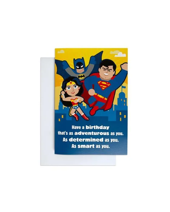 Carte interactive d'anniversaire de Hallmark DC Comics - Wonder Woman, Batman et Superman