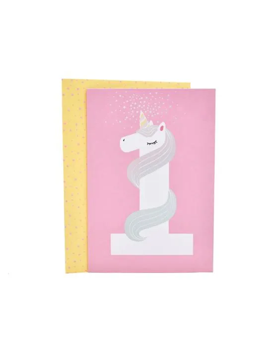 Carte d'anniversaire de Hallmark 1er ans - Licorne