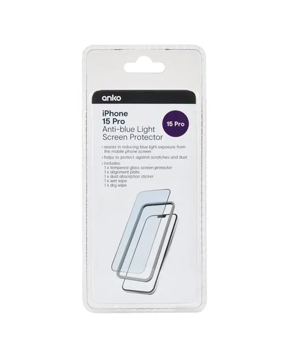 Protection écran de lumière anti-bleu pour iPhone 15 Pro