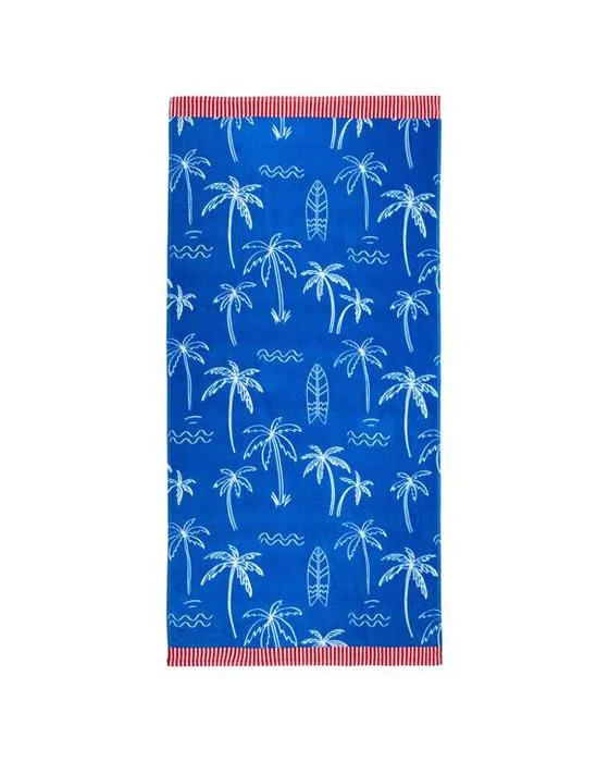 Serviette de plage Velour pour enfants en coton - Palmes