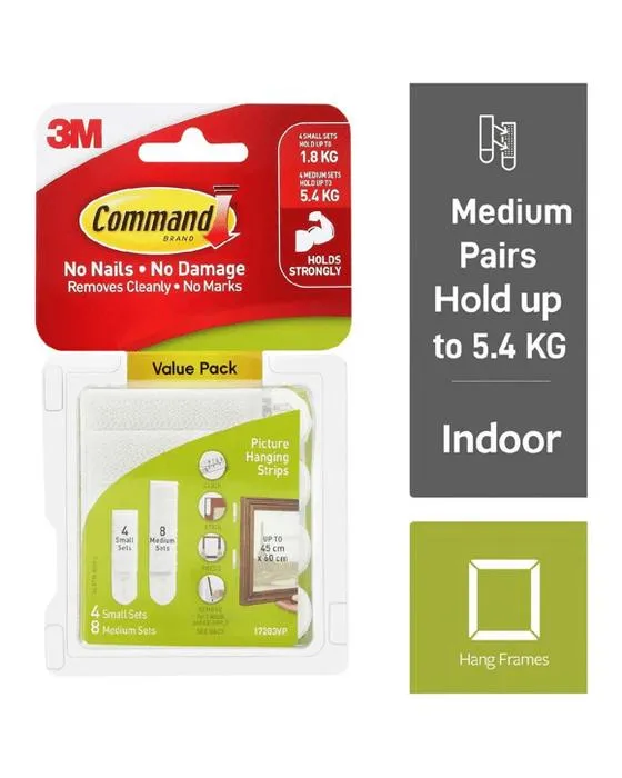 3M Command Petite et moyenne image Bandes de suspension Pack de valeur