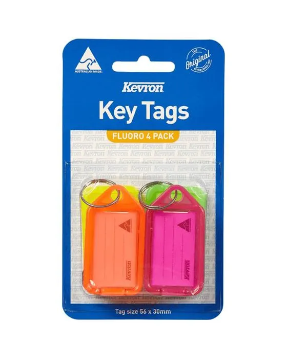 Kevron ID38 Fluoro Key Tags 4 Pack