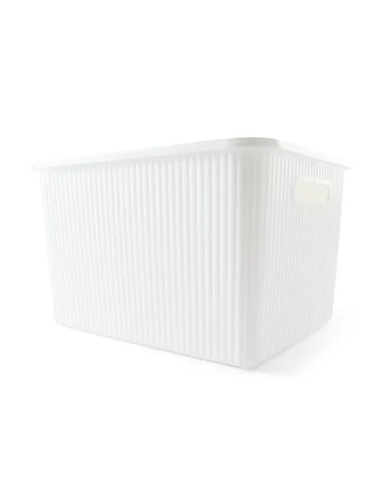 Conteneur à côtes 18L - Blanc