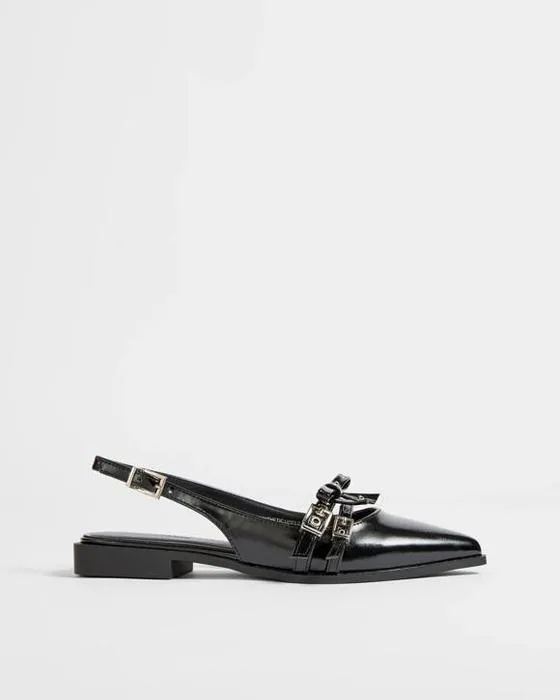 Cible femme strap rainure slingback plat - Pinna