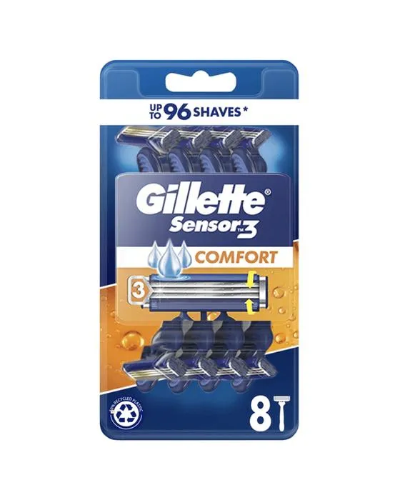 Capteur Gillette 8 Pack 3 Razors jetables Comfort