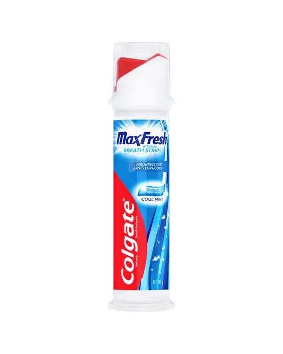 Pompe à dentifrice Colgate MaxFresh Cool à la menthe avec mini-bandes de respiration 130g